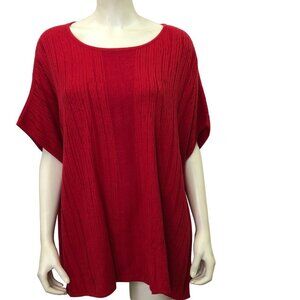 Ming Wang $180 Short Sleeve Cozy Knit Poncho Tunic Top S/M NEW WITH TAG
